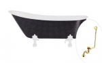 Vonia Besco Olaya Glam 160, Graphite+White, su sifonu su persipylimu Klik-klak Gold