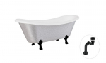 Vonia Besco Amelia Glam 190, Silver+Black, su sifonu Klik-klak Black