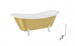 Vonia Besco Amelia Glam 190, Gold+Chrome, su sifonu su persipylimu Klik-klak Chrome