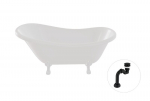 Vonia Besco Otylia 160, White+White, su sifonu Klik-klak Black