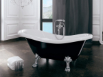 Vonia Besco Otylia B&W 170, Black/White+Chrome, su sifonu Klik-klak Chrome
