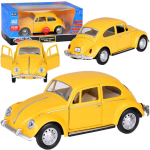 Metalinis automobilis Volkswagen Classical Beetle 1967 su garso ir &scaron;viesos efektais, geltonas