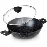 Gili keptuvė su dangčiu "black Line" 28 cm, 3.5 L, granito danga