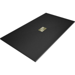 Stačiakampis du&scaron;o padėklas Mexen Hugo SMC, 180 x 100 cm, Black+Gold