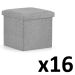 Leobert Sulankstomas Pufas M - 30&times;30&times;30 Cm, Pilkas, X16