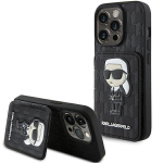 Karl Lagerfeld dėklas Iphone 15 Pro Max, Saffiano Monogram, juodas