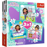 Dėlionės su animacinių filmų personažais Trefl Gabby's Dollhouse, 50+20+36 d.