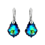 Sidabriniai auskarai moterims DiamondSky &bdquo;Baroque V (Meridian Blue)&ldquo; su Swarovski kristalais