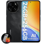 Telefonas Blackview COLOR 6 4G 8/256GB SD 2TB, 6.67" 90Hz 50MP+13MP, 5000mAh Android 15 Dual SIM Face ID - Juoda