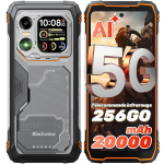 Telefonas 5G Blackview XPLORE 1 20000mAh 36GB RAM 256GB ROM 6.78" tvirtas i&scaron;manusis telefonas Android 15 Dual SIM NFC Oranžinė