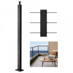 Profesionalus nerūdijančio plieno trosų turėklų stulpas 1067 x 50,8 x 50,8 mm