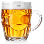 Stiklinis alaus bokalas 500 ml su rankena