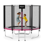 Batutas 4FIZJO CLASSIC su apsauginiu tinklu 252 cm (8FT) &ndash; kompakti&scaron;kas kiemui, saugi konstrukcija, komplekte kopėtėlės