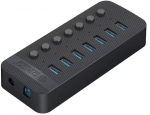 Orico aktyvus Usb 3.0 hubas, 7 prievadai, 5gbps, 24w, juodas