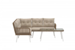Kampinė sofa, smėlio spalvos, vytelė