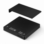 Virtuvinės svarstyklės Mini kavos svoris su laikmatu &ndash; Atkraunamas svoris 2kg/0.1g tikslumas su gravitaciniu jutimu, juoda spalva