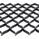 Gravelio grotelės, 8200x1200 mm, 50 mm gylis, pralaidus grunto laikiklis, HDPE