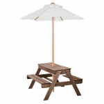 Vaiki&scaron;kas pikniko stalas, 3-in-1 smėlio ir vandens stalas, 89x80x51 cm, rie&scaron;utmedžio spalva, mediena