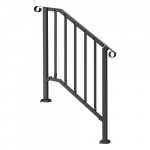 Turėklas, 2-3 laiptelių lauko laiptų turėklai, 950x84x985 mm, juoda, anglinis plienas