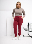 Sportinės kelnės moterims plus size bordo spalvos, 4XL