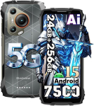 Telefonas 5G Blackview BL7000 24GB+512GB 6.78" 120Hz 7500mAh 50MP Android 14,NFC,IP68 - Juoda