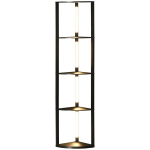 LED pastatomas &scaron;viestuvas-lentyna su reguliuojamu ap&scaron;vietimu, 41x30x164cm (juodas)