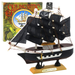 Kolekcinis dekoratyvinis piratų laivo modelis, 16x15 cm, juodas