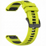 BestAccessories, dirželis G. Fenix 3, 5X, 6X, 7X, 8 (51 mm), Instinct 2X, 3, Epix 2 Pro (51 mm), 26 mm, laimo žalia ir juoda