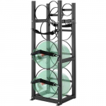 &Scaron;aldymo balionų laikymo stovas 2x13,6 kg + 3 mažesniems balionams | Tvirtas metalinis rėmas, 32,5 x 33 x 119,7 cm