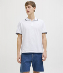 Jack & Jones Rebel vyri&scaron;ki polo mar&scaron;kinėliai 12271166*06, baltas 5715677154509