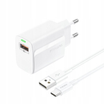 Foneng Eu64 18w tinklo įkroviklis su Usb-c kabeliu, baltas