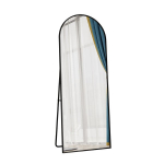 Arkinis viso ūgio veidrodis 162&times;53 cm su metaliniu rėmu, juoda spalva