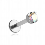 Titano labret auskaras su cirkoniu: helix, lobe, conch (1,2/8/2,5mm)