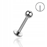 Sidabrinis Labret auskaras su kauleliu, 1.2/8/3 mm