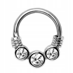 Sidabrinis "clicker" auskaras nosiai, septum, daith 1,2/8 mm