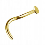 Auksinis titano auskaras į nosį su disku (1.0/6.5/2.5 mm)