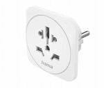 Kelioninis adapteris - Universalus - E ir F tipas - Baltas - Kompakti&scaron;kas - 2500W