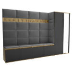 Luton 5 prakti&scaron;kas prie&scaron;kambario spintos komplektas &ndash; 290 x 40 x 186 cm, rusti&scaron;ka ruda