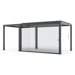 Priedai Home4You MIRADOR-111 stumdomos stiklinės durys 3 m pilkos plastikinės