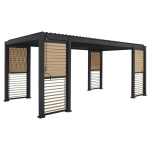 Pavėsinė Home4You MIRADOR-111 3x6 m aliuminio tamsiai pilkos spalvos, modernaus dizaino