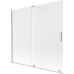 Vonios sienelė Mexen Velar, 170 x 150 cm, Brushed nickel/matinis stiklas