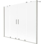 Vonios sienelė Mexen Velar Duo, 170 x 150 cm, Brushed nickel/matinis stiklas