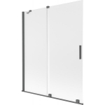 Vonios sienelė Mexen Velar, 140 x 150 cm, Brushed gun gray/matinis stiklas