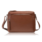 Moteri&scaron;ka rankinė per petį cognac leather classic urban roomy Paolo Peruzzi AY-22-CGS