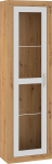 Stiklinė vitrina Meblocross Verin VRN-08 ąžuolas artisan/balta, stiklinės durys, lentynos