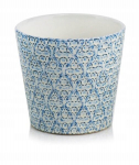 Mėlynas glazūruotas keraminis gėlių vazonas-įdėklas 14 cm, be drenažo skylės, 14 cm