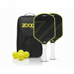 Zoodo P2 T700 anglies pluo&scaron;to neoninės žalios spalvos piklbolo raketės rinkinys 4 kamuoliukai USAPA