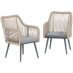 Sodo kėdžių komplektas 54x65x80 cm &scaron;viesiai pilkas metalinis rėmas