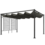 Pergola 387x297x220 cm tamsiai pilka, metalas