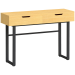 Konsolinis stalas, 110x35x76.5 cm, natūralios spalvos, metalinis rėmas